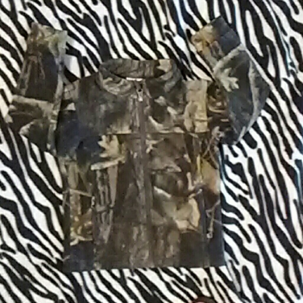 Little boy camouflauge Columbia fleece zip up